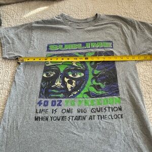 Sublime Graphic T Shirt in Gray Purple and Green